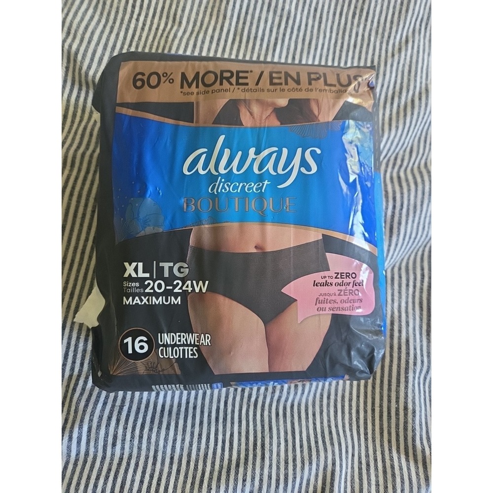 Always Discreet Boutique Incontinence / Postpartum Underwear for Women XL 20-24*